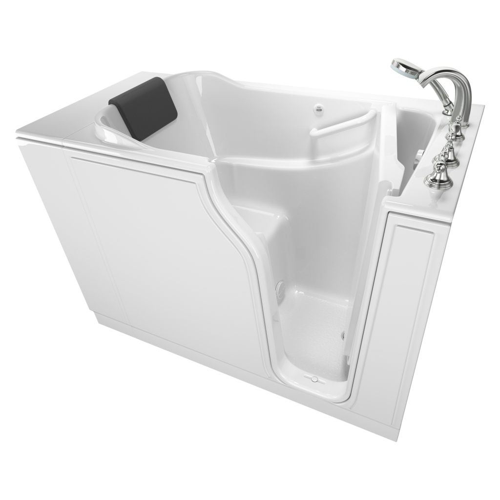 Gelcoat Premium Series 30 x 52 -Inch Walk-in Tub With Soaking Bath - Right-Hand Drain With Faucet
